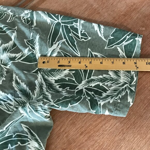 Hilo Hattie 100% Silk Hawaiian Shirt Men 2XL Green Floral Button Up Pocket 16908 - Picture 9 of 13